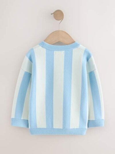Light Blue Knitted Crew Neck Jumper