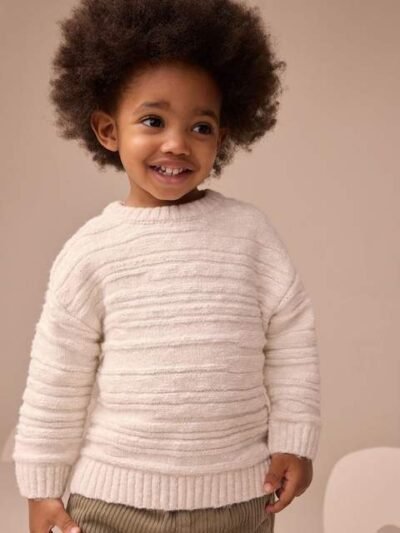 Ecru White Knitted Jumper