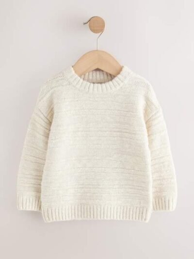 Ecru White Knitted Jumper
