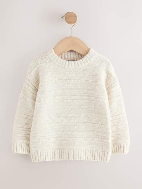 Ecru White Knitted Jumper