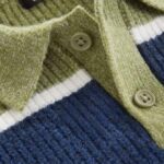 Green/Blue Knitted Stripe Rugby Polo Shirt