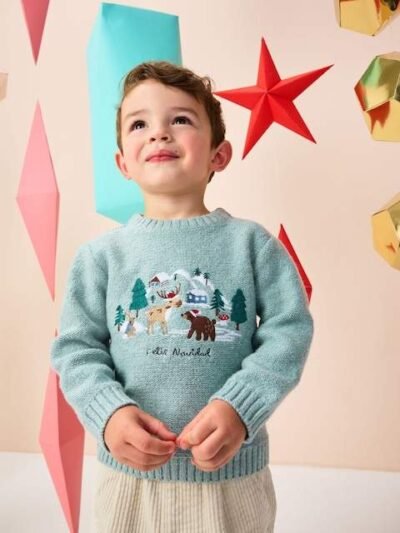 Mineral Blue Knitted Christmas Jumper