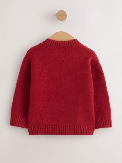 Bright Red Reindeer Knitted Christmas Jumper