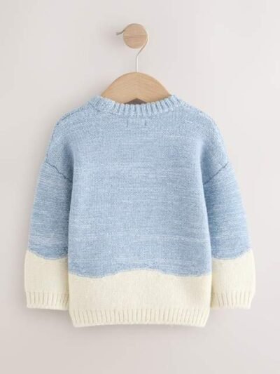 Blue/Ecru Snowman Knitted Christmas Jumper