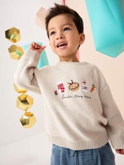 Cream Knitted Christmas Jumper