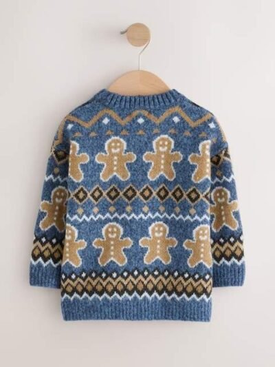 Navy Blue Gingerbread Knitted Christmas Jumper