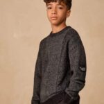 Black Utility Knitted Crew Neck Jumper