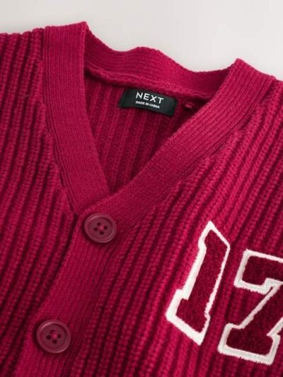 Red Varsity Character Cardigan