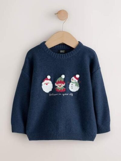 Navy Blue Knitted Christmas Jumper