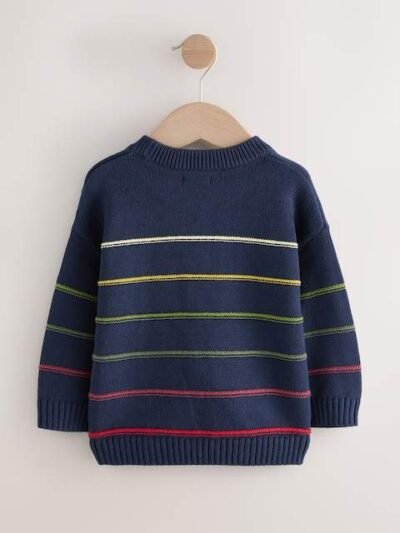 Navy Blue Stripe Knitted Jumper