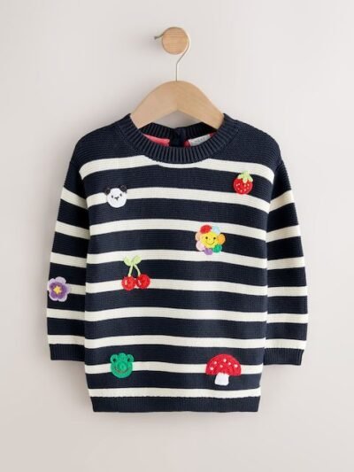 Navy Stripe Character Jumper Dress