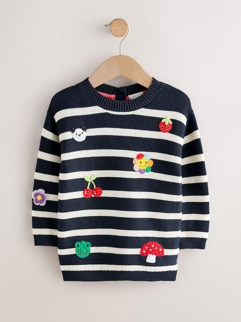 Navy Stripe Character Jumper Dress