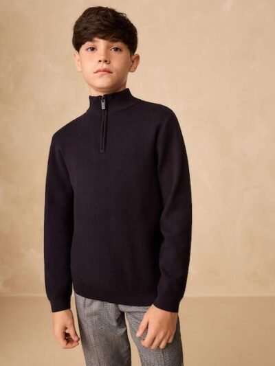 Navy Blue Quarter Zip Jumper