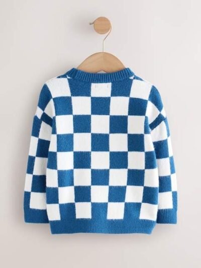 Cobalt Blue Santa Knitted Christmas Jumper