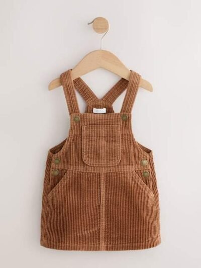 Brown Cord Pinafore Dress