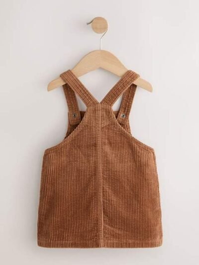 Brown Cord Pinafore Dress