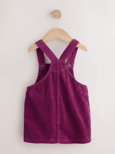 Burgundy Red Cord Pinafore Dress