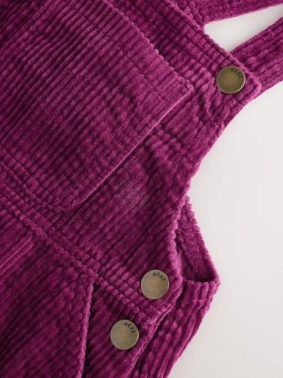 Burgundy Red Cord Pinafore Dress