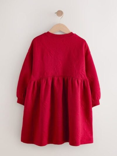 Red Quilted Bow Jumper Dress