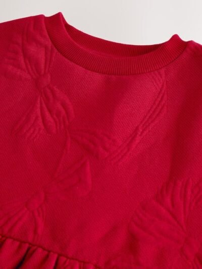 Red Quilted Bow Jumper Dress