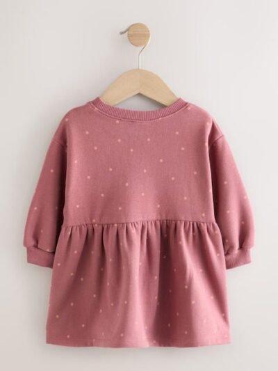 Rose Pink Deer Embellished Sweat Dress