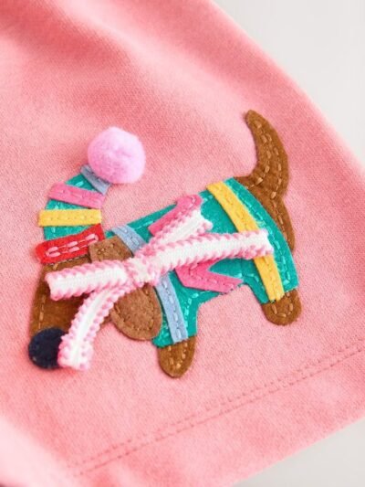 Pink Christmas Embellished Sweat Dress