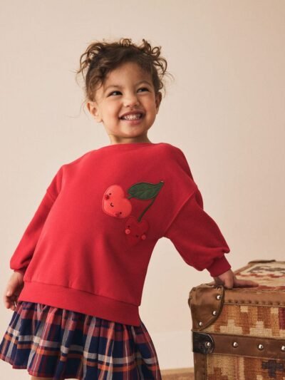 Red Sweat Check Dress