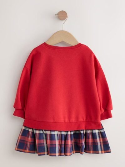 Red Sweat Check Dress