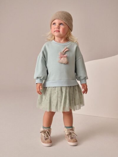 Blue Bunny Sweat Party Dress