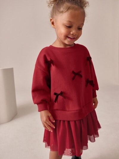 Red Bow Sweat Party Dress