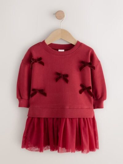 Red Bow Sweat Party Dress