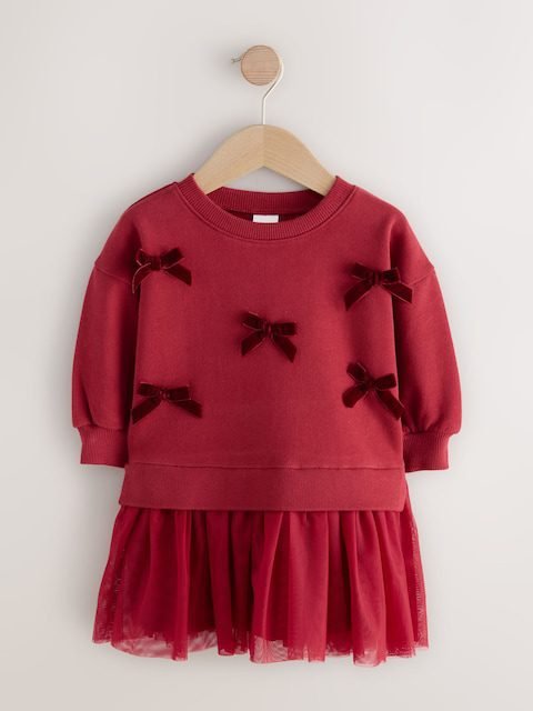 Red Bow Sweat Party Dress