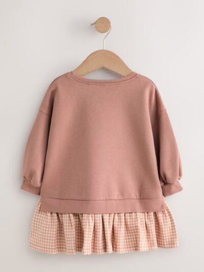 Neutral Panda Sweat Check Dress