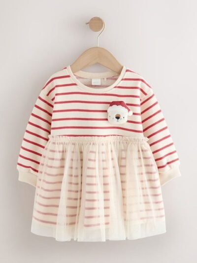 Christmas Bear Mesh Sweat Party Dress