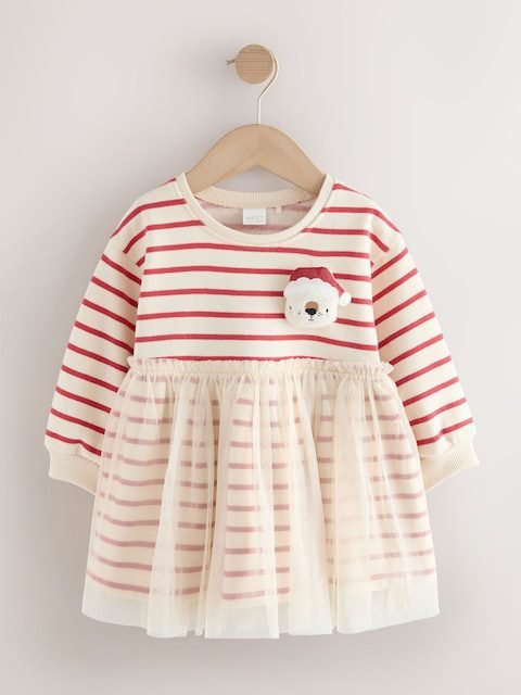 Christmas Bear Mesh Sweat Party Dress