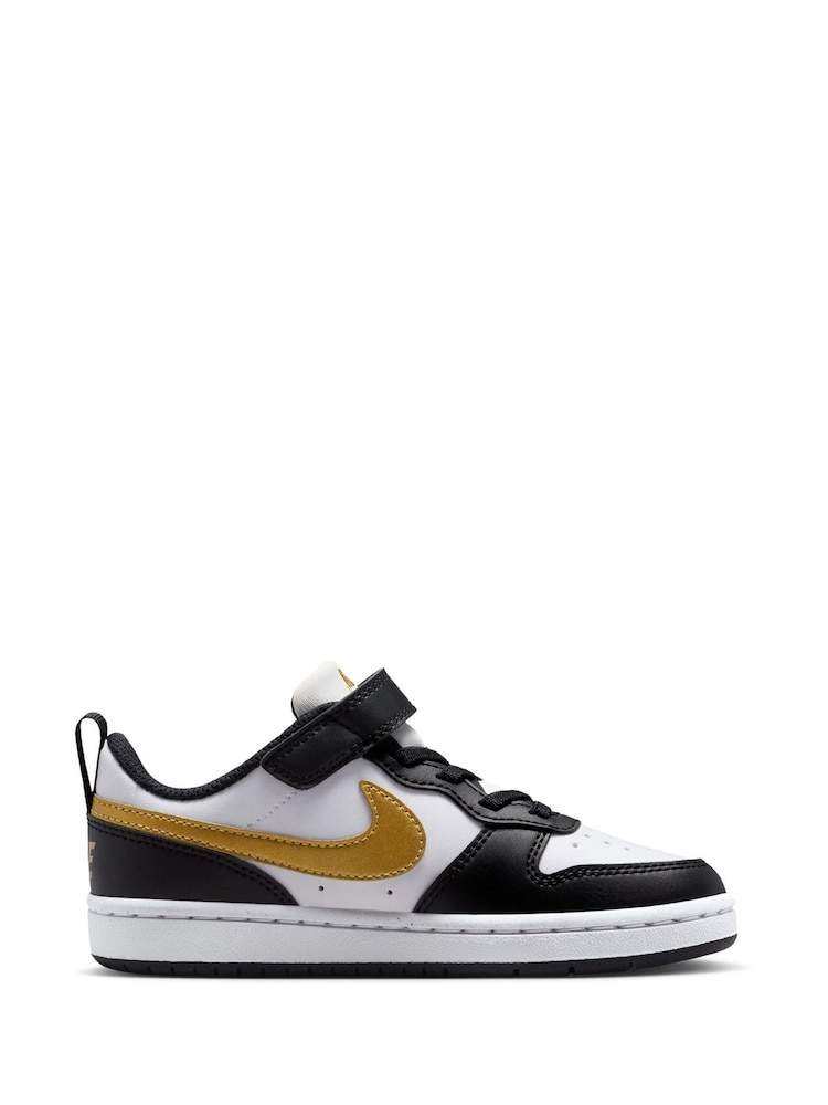 Nike Black/Gold Junior Court Borough Low Recraft Trainers