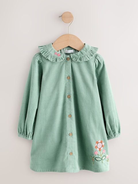 Sage Green Cord Long Sleeve Dress