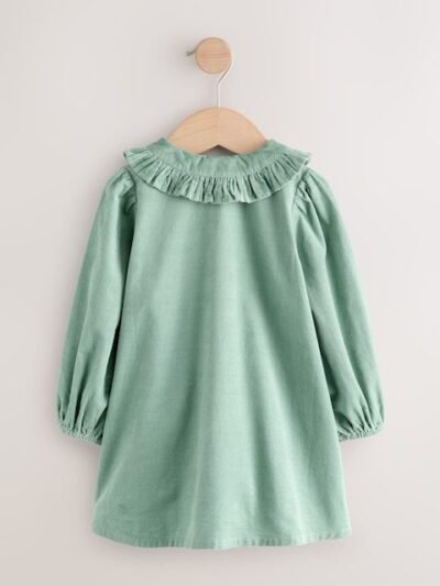 Sage Green Cord Long Sleeve Dress