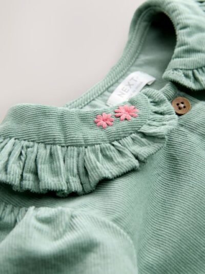 Sage Green Cord Long Sleeve Dress