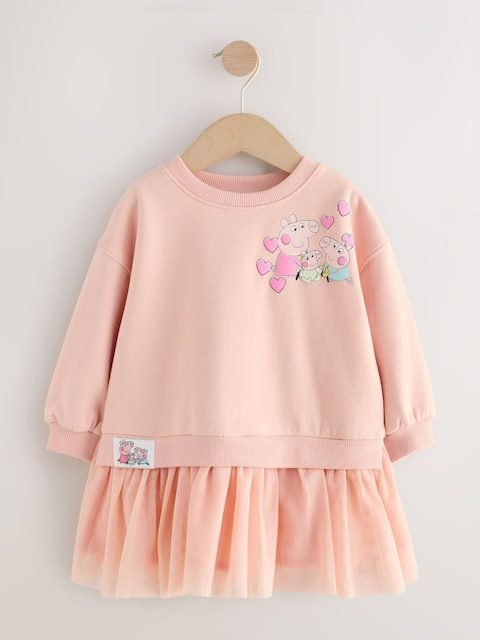 Pink Peppa Pig & Evie Sweat Mesh Dress