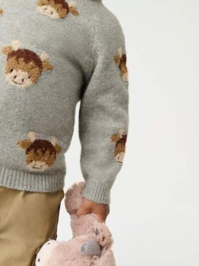 Brown Hamish Knitted Crew Neck Jumper