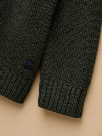 Joules Kids' Jonty Fox Green Knitted Jumper sleeve
