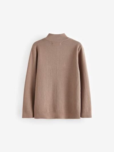 Tan Brown Quarter Zip Jumper
