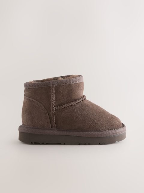 Chocolate Brown Water Repellent Standard Fit (F) Suede Pull On Boots