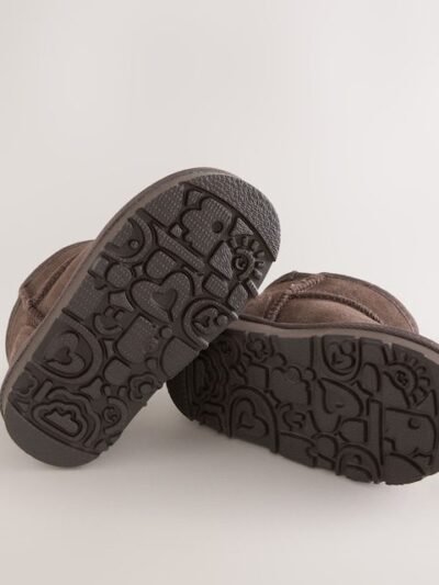 Chocolate Brown Water Repellent Standard Fit (F) Suede Pull On Boots