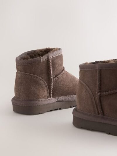 Chocolate Brown Water Repellent Standard Fit (F) Suede Pull On Boots