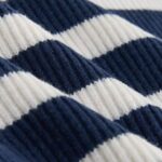 Navy Blue/Ecru Stripe Knitted Quarter Zip Jumper