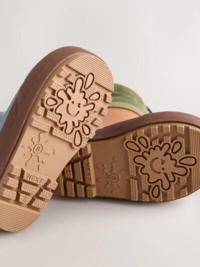 Blue/Green Colourblock Thermal Thinsulate™ Lined Cuff Wellies