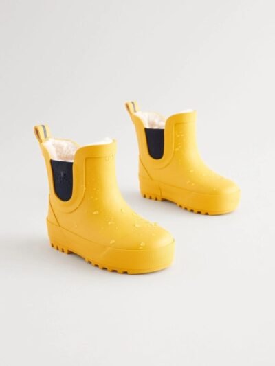 Yellow Warm Lined Ankle Wellies