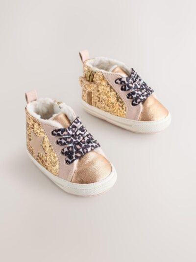 Gold Baby High Top Trainers